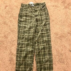 Princess Polly green plaid pants